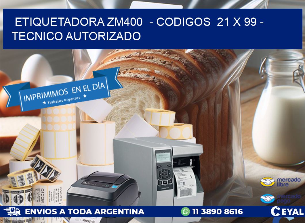 ETIQUETADORA ZM400 - CODIGOS 21 x 99 - TECNICO AUTORIZADO