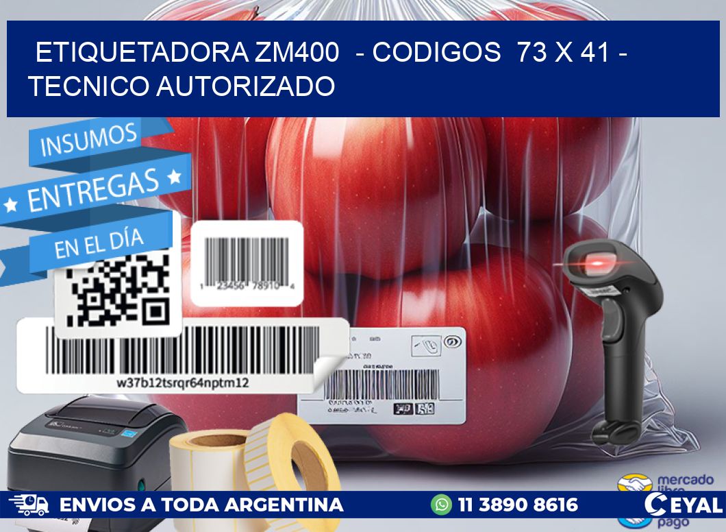 ETIQUETADORA ZM400  – CODIGOS  73 x 41 – TECNICO AUTORIZADO