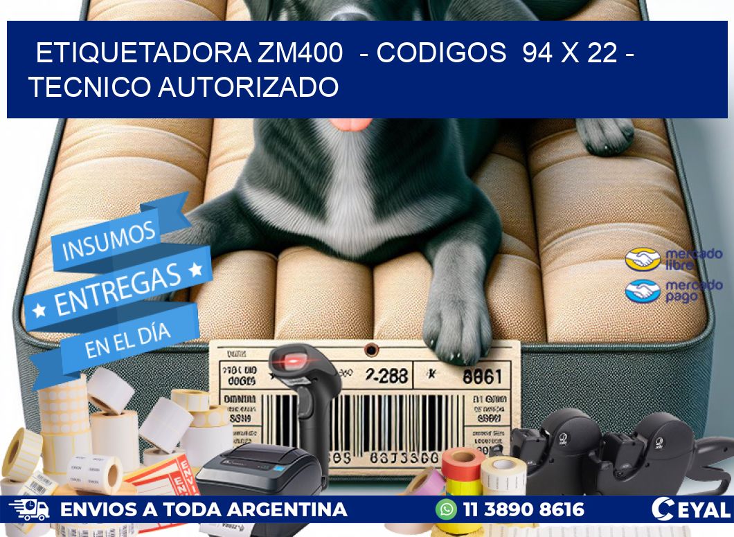 ETIQUETADORA ZM400  - CODIGOS  94 x 22 - TECNICO AUTORIZADO