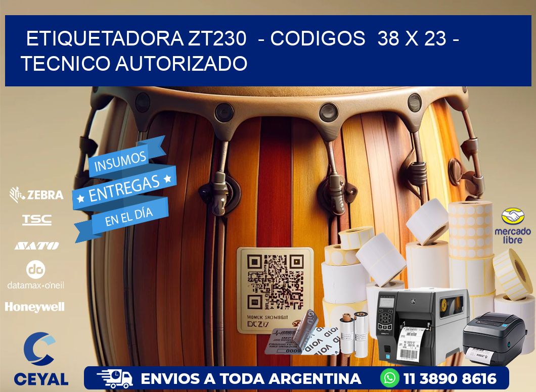 ETIQUETADORA ZT230 - CODIGOS 38 x 23 - TECNICO AUTORIZADO