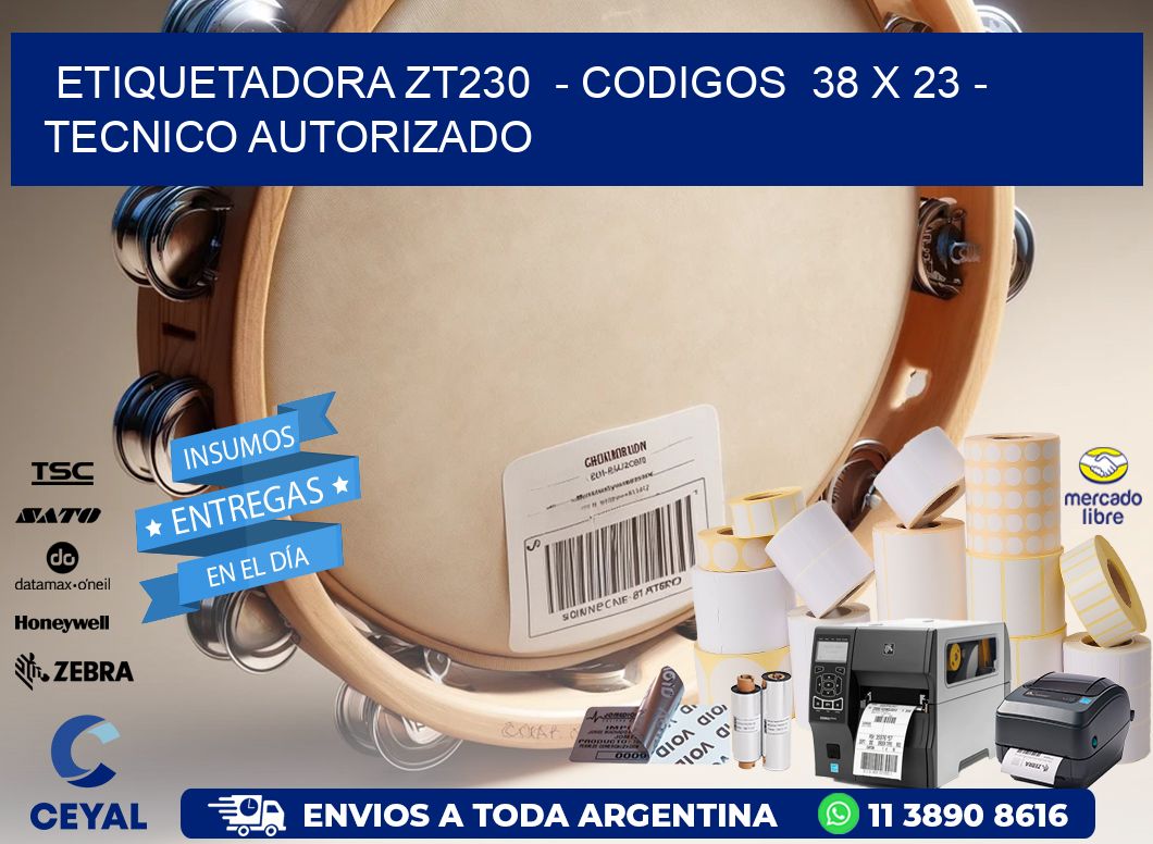ETIQUETADORA ZT230 - CODIGOS 38 x 23 - TECNICO AUTORIZADO