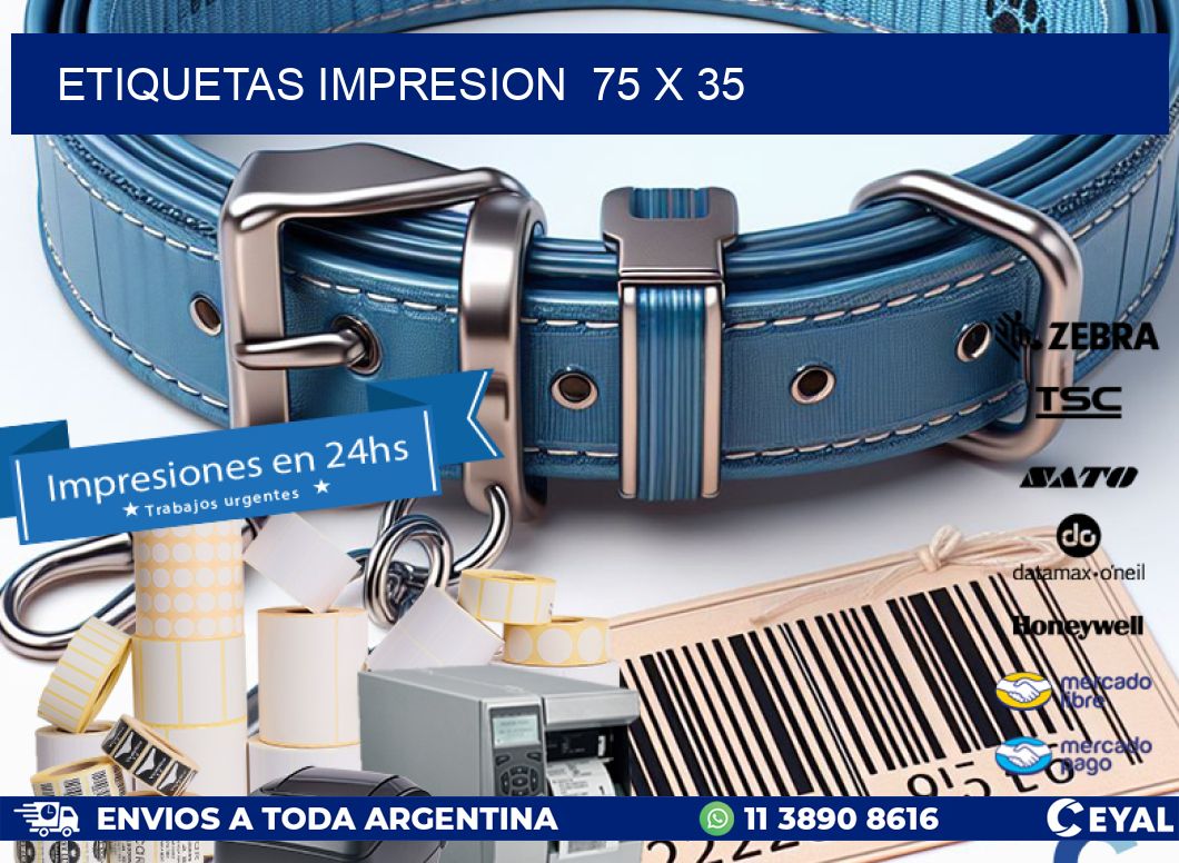 ETIQUETAS IMPRESION  75 x 35