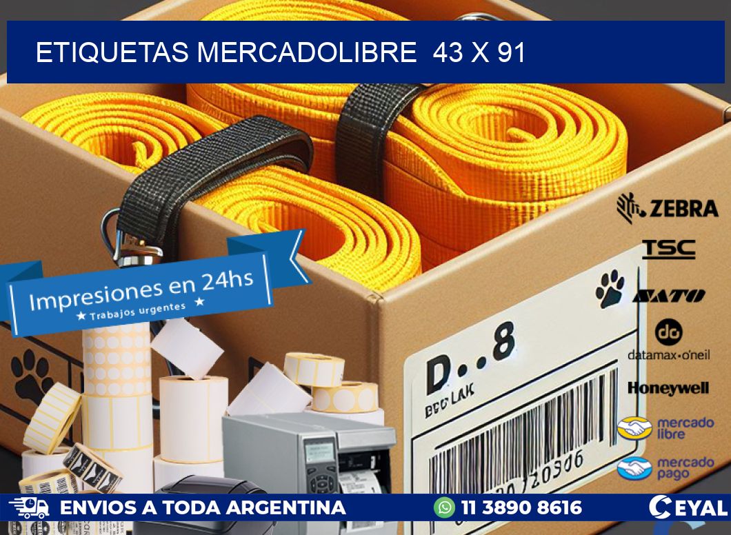 ETIQUETAS MERCADOLIBRE 43 x 91