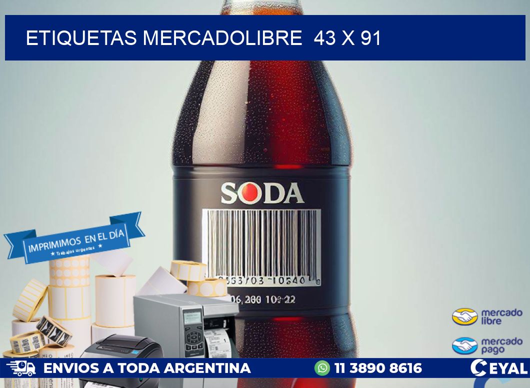ETIQUETAS MERCADOLIBRE 43 x 91