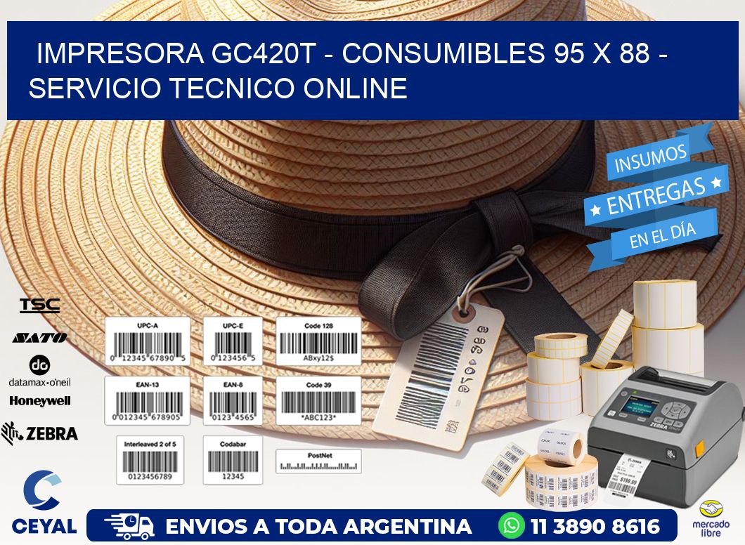 IMPRESORA GC420T – CONSUMIBLES 95 x 88 – SERVICIO TECNICO ONLINE