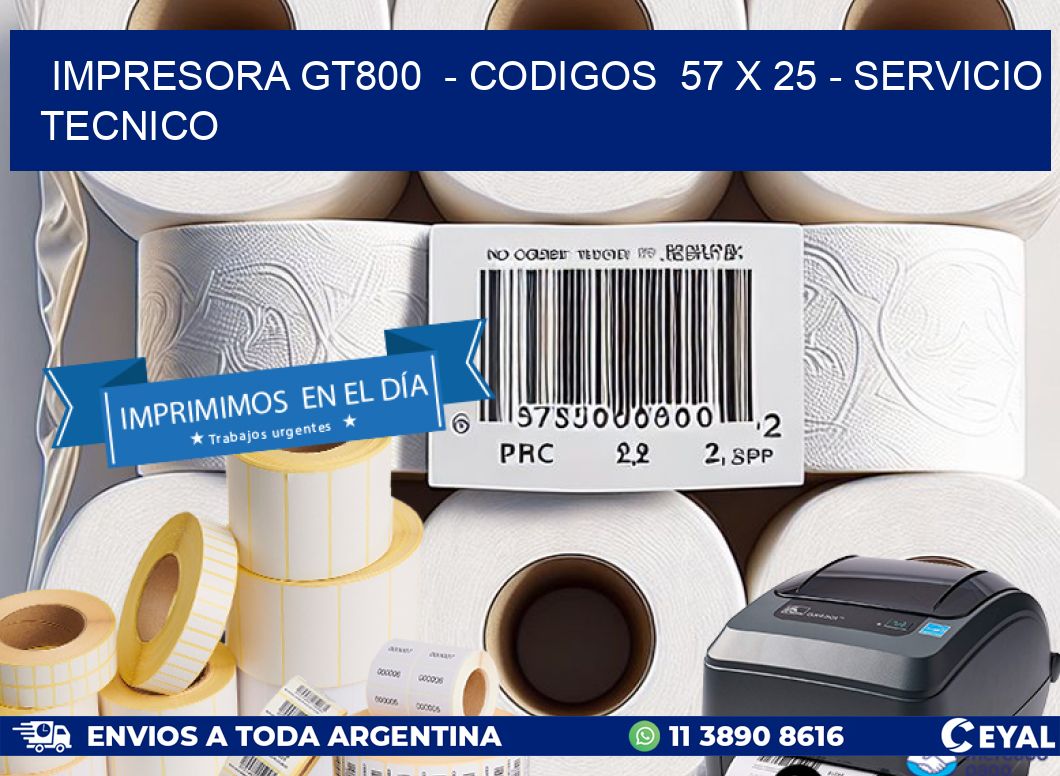 IMPRESORA GT800 - CODIGOS 57 x 25 - SERVICIO TECNICO