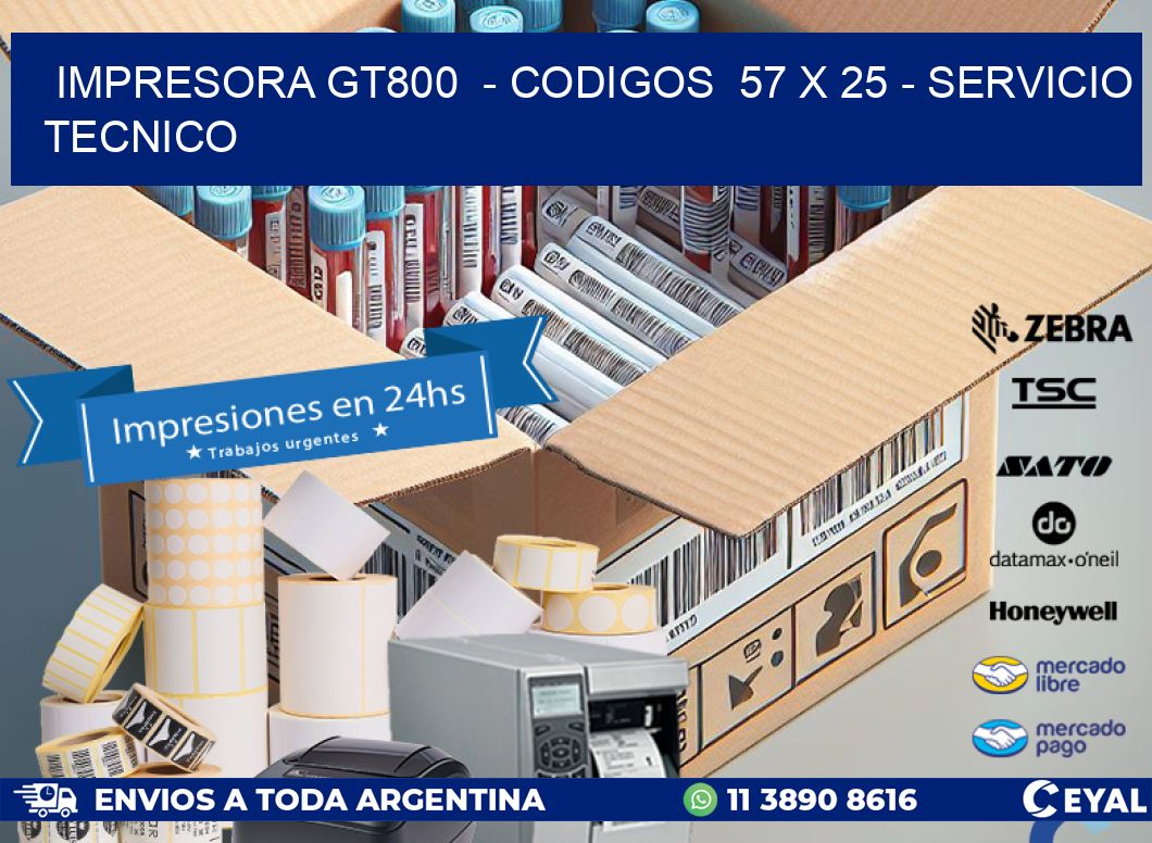 IMPRESORA GT800  – CODIGOS  57 x 25 – SERVICIO TECNICO