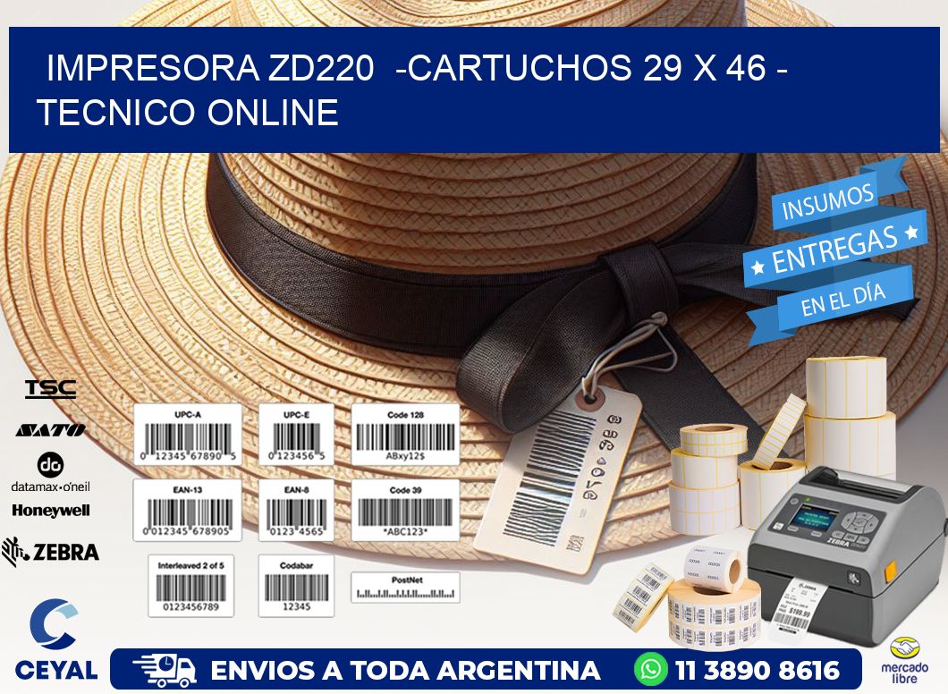 IMPRESORA ZD220  -CARTUCHOS 29 x 46 - TECNICO ONLINE