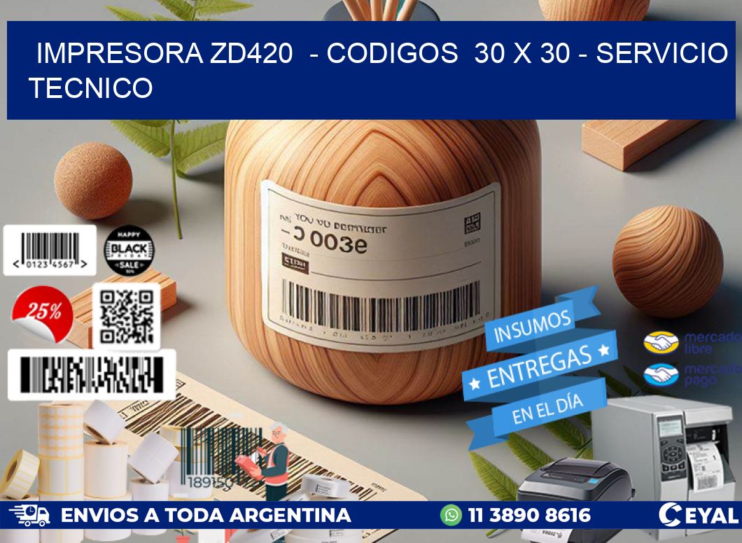 IMPRESORA ZD420  - CODIGOS  30 x 30 - SERVICIO TECNICO