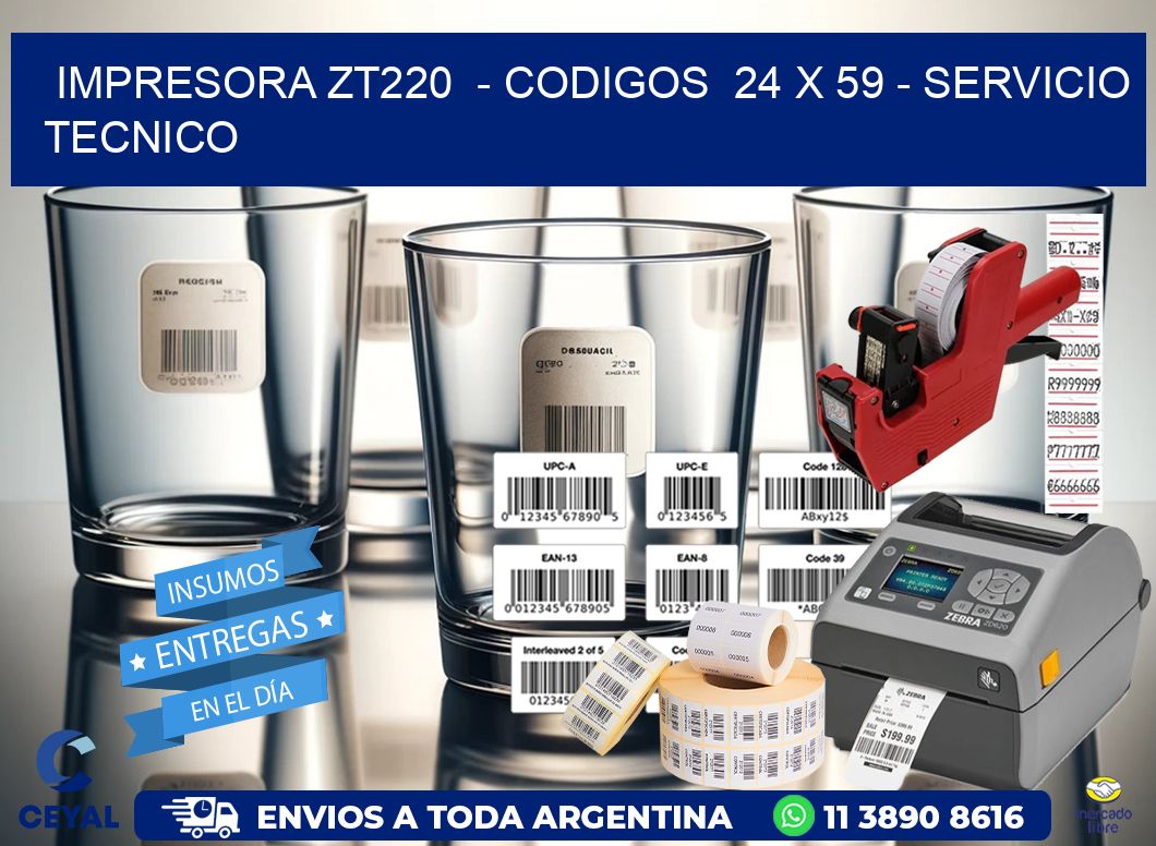 IMPRESORA ZT220 - CODIGOS 24 x 59 - SERVICIO TECNICO