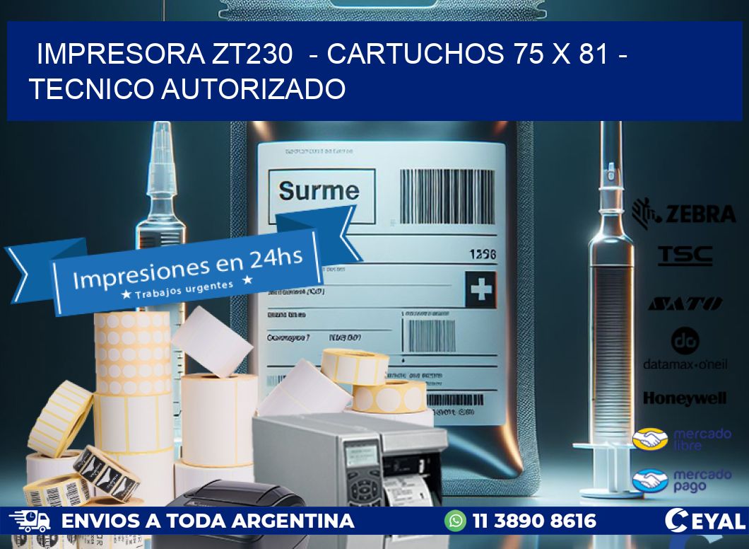 IMPRESORA ZT230  – CARTUCHOS 75 x 81 – TECNICO AUTORIZADO
