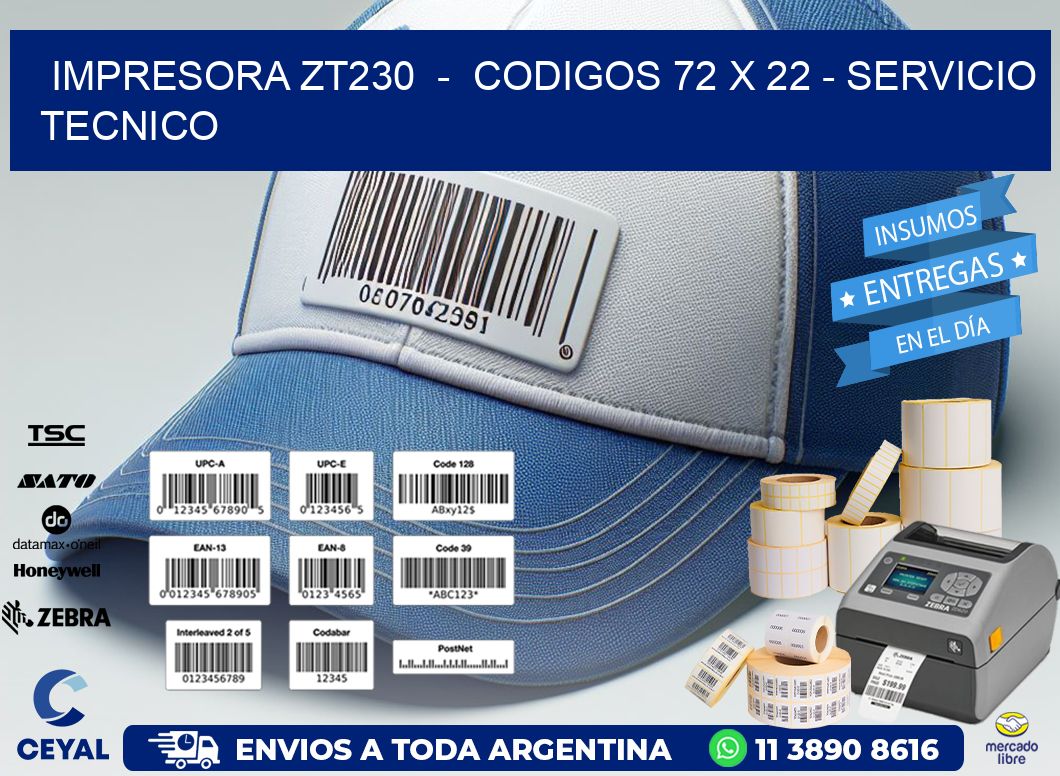 IMPRESORA ZT230 - CODIGOS 72 x 22 - SERVICIO TECNICO