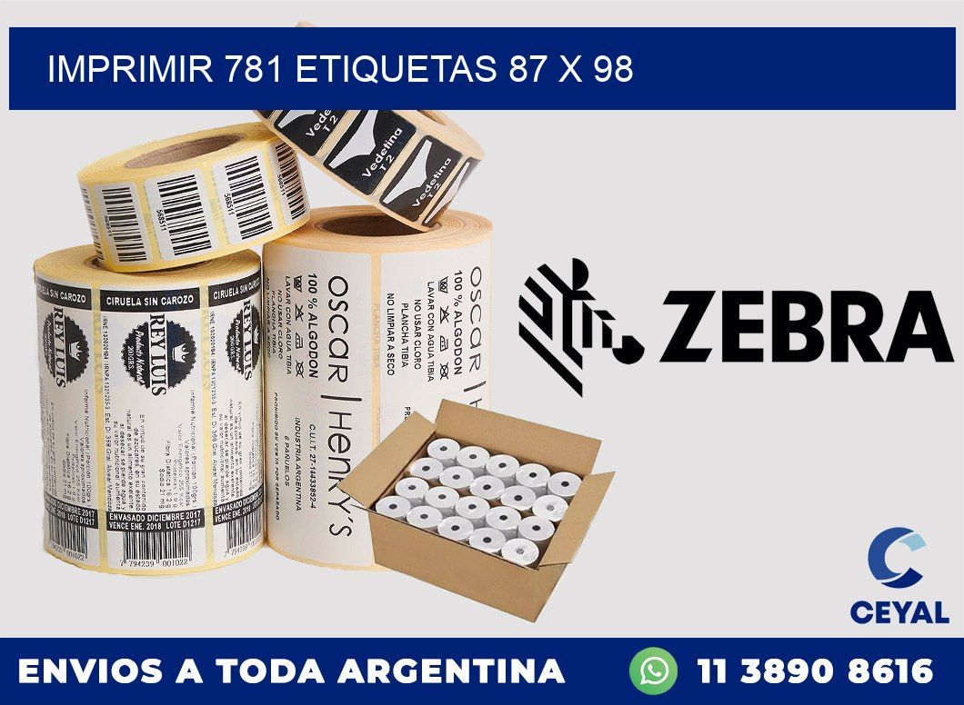 IMPRIMIR 781 ETIQUETAS 87 x 98