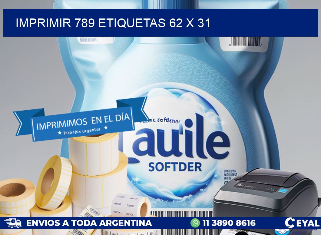 IMPRIMIR 789 ETIQUETAS 62 x 31