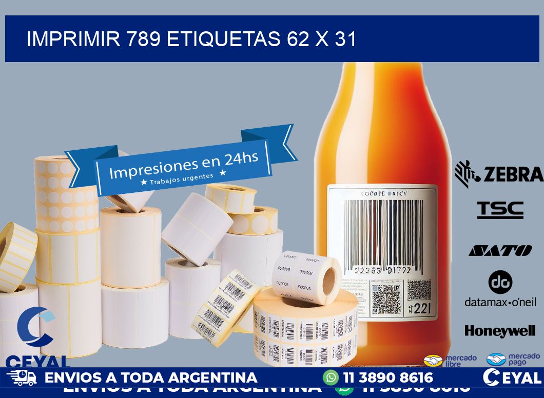 IMPRIMIR 789 ETIQUETAS 62 x 31