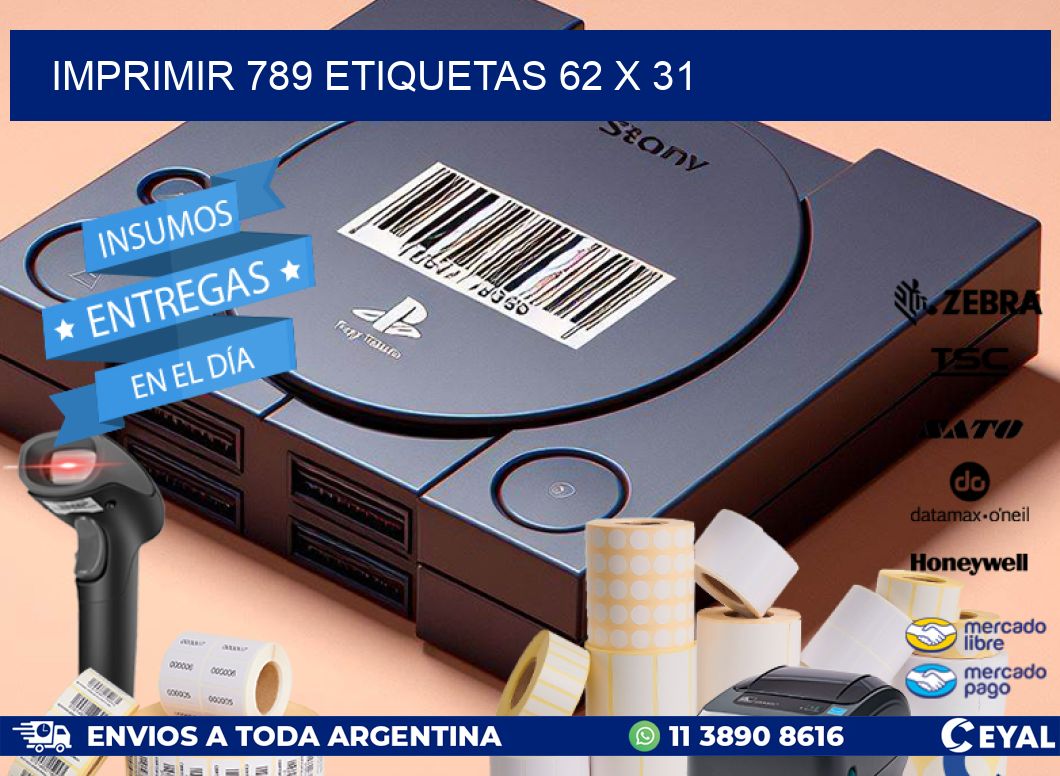 IMPRIMIR 789 ETIQUETAS 62 x 31