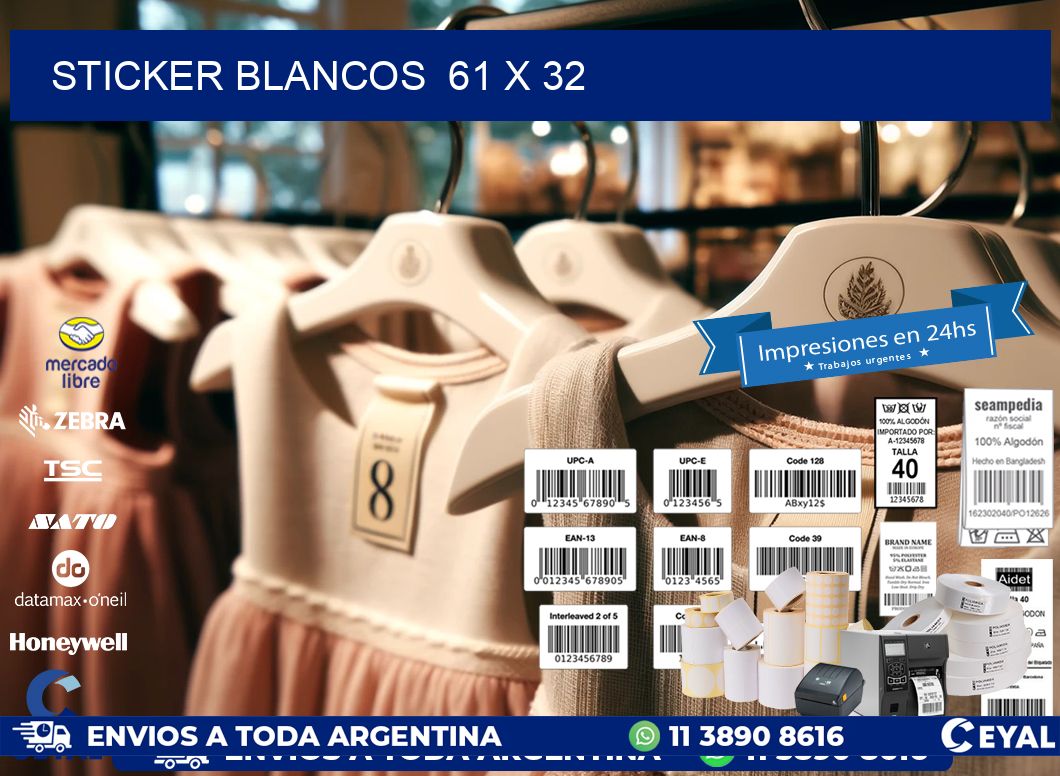STICKER BLANCOS  61 x 32