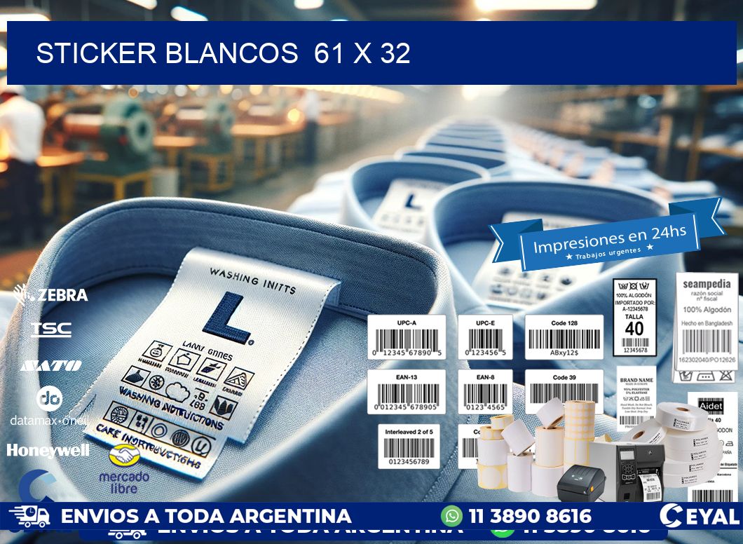 STICKER BLANCOS  61 x 32