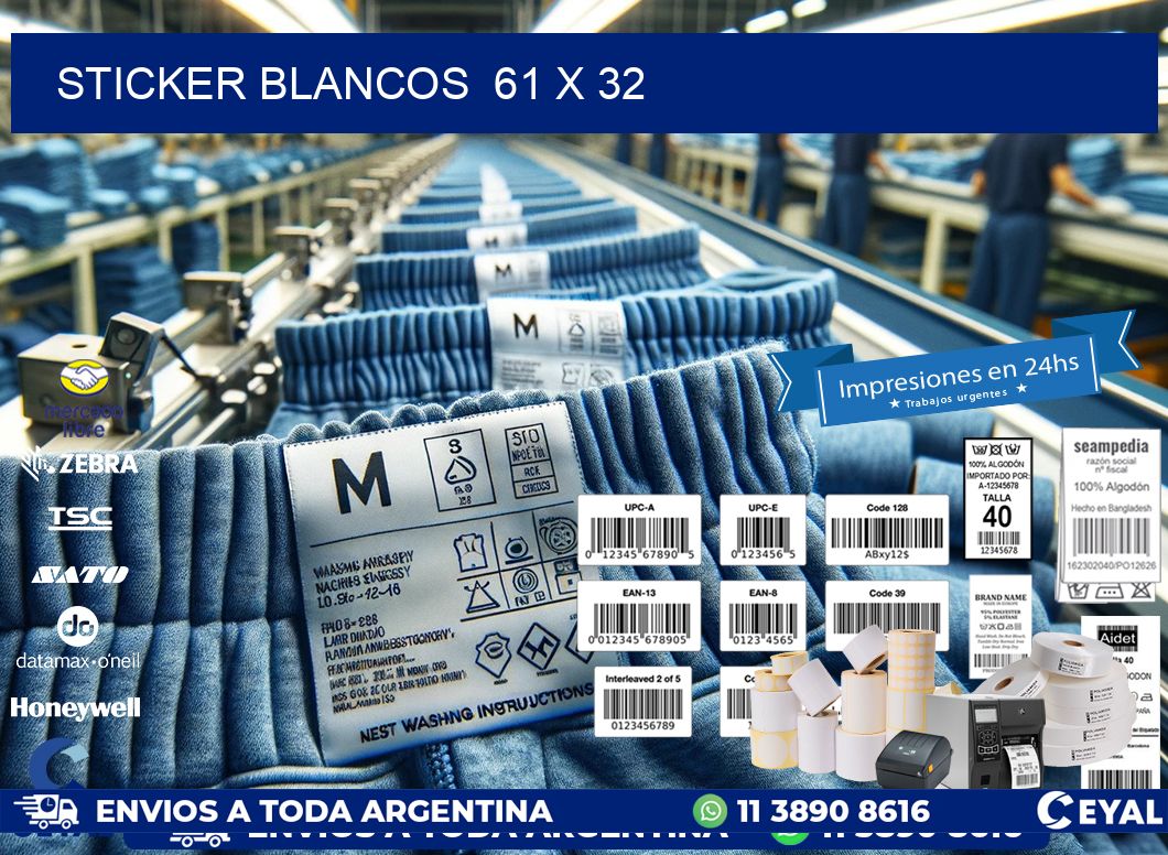 STICKER BLANCOS  61 x 32