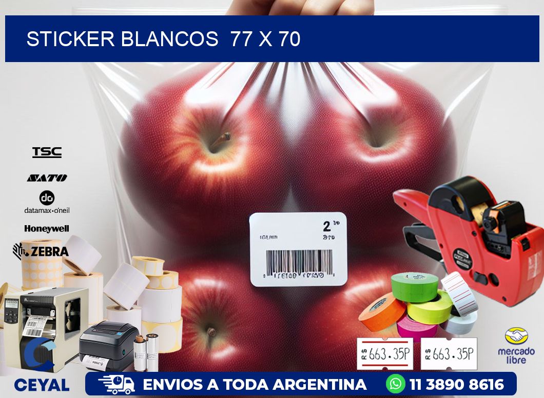 STICKER BLANCOS 77 x 70