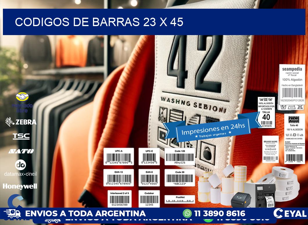 codigos de barras 23 x 45