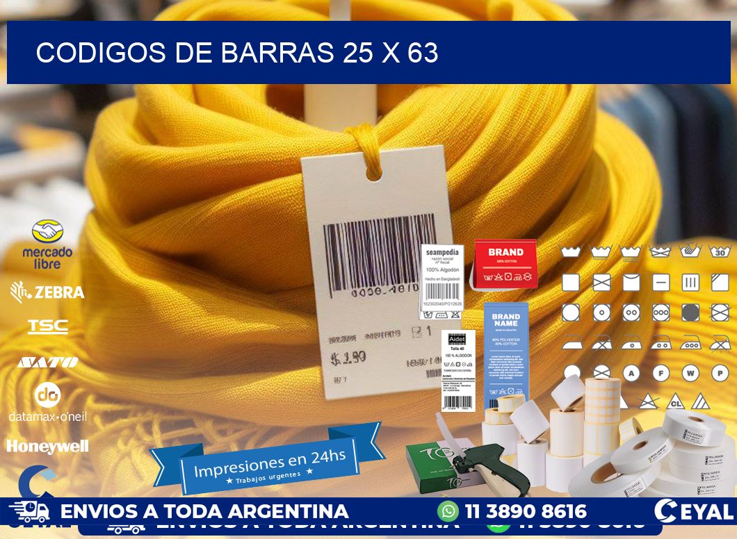 codigos de barras 25 x 63