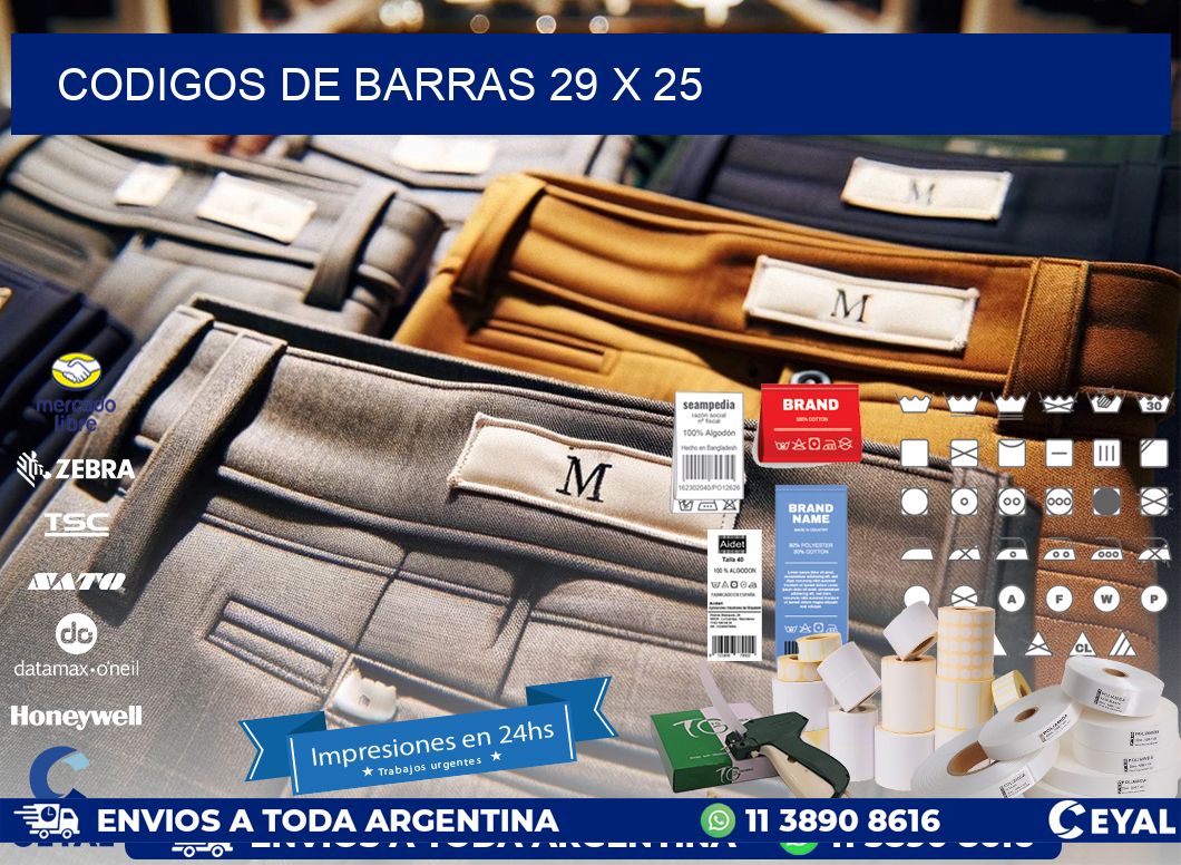 codigos de barras 29 x 25