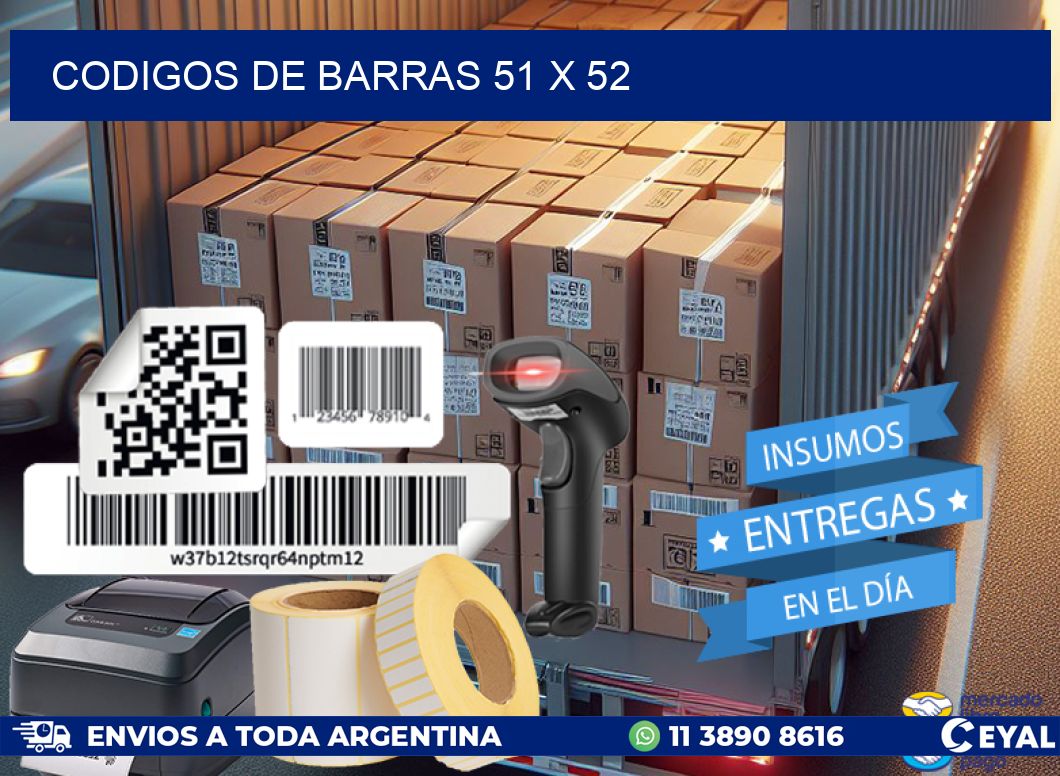 codigos de barras 51 x 52