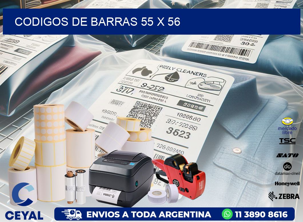 codigos de barras 55 x 56