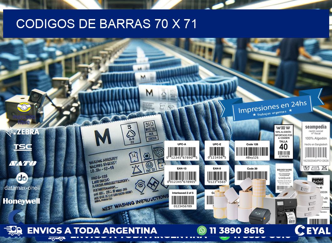 codigos de barras 70 x 71