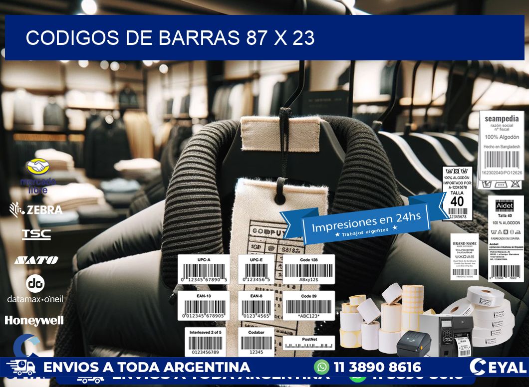 codigos de barras 87 x 23