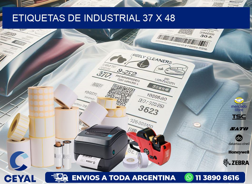 etiquetas de industrial 37 x 48