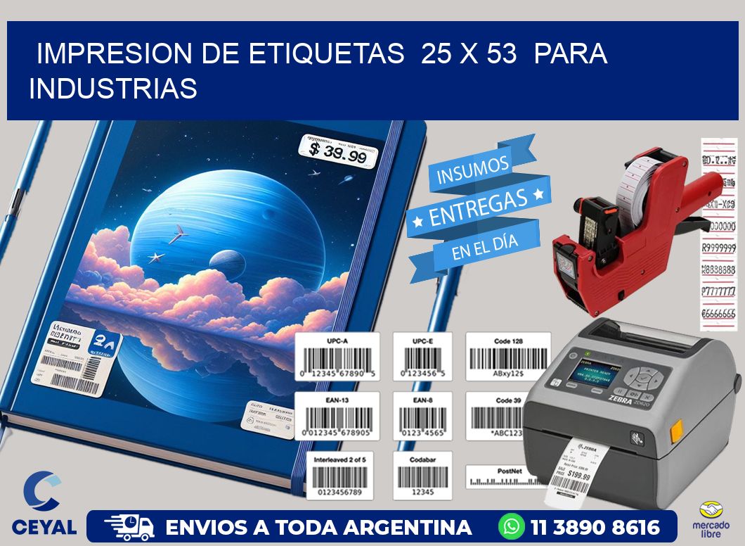 impresion de etiquetas 25 x 53 para industrias