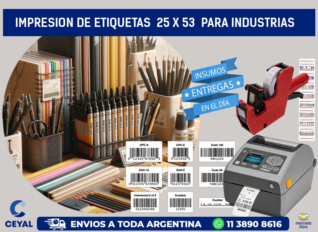 impresion de etiquetas 25 x 53 para industrias