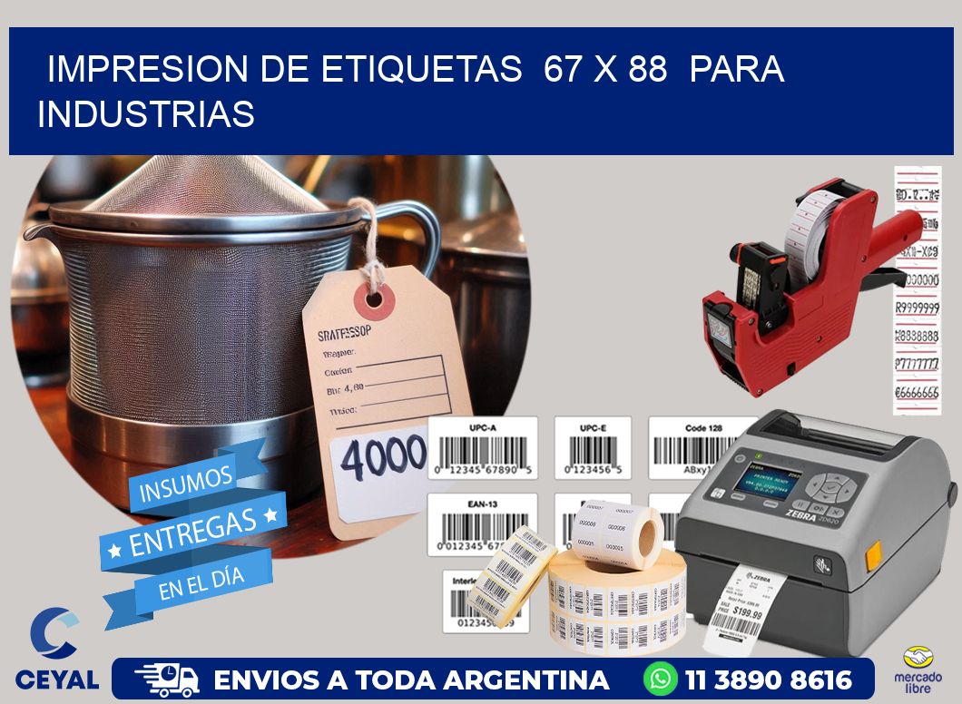 impresion de etiquetas 67 x 88 para industrias