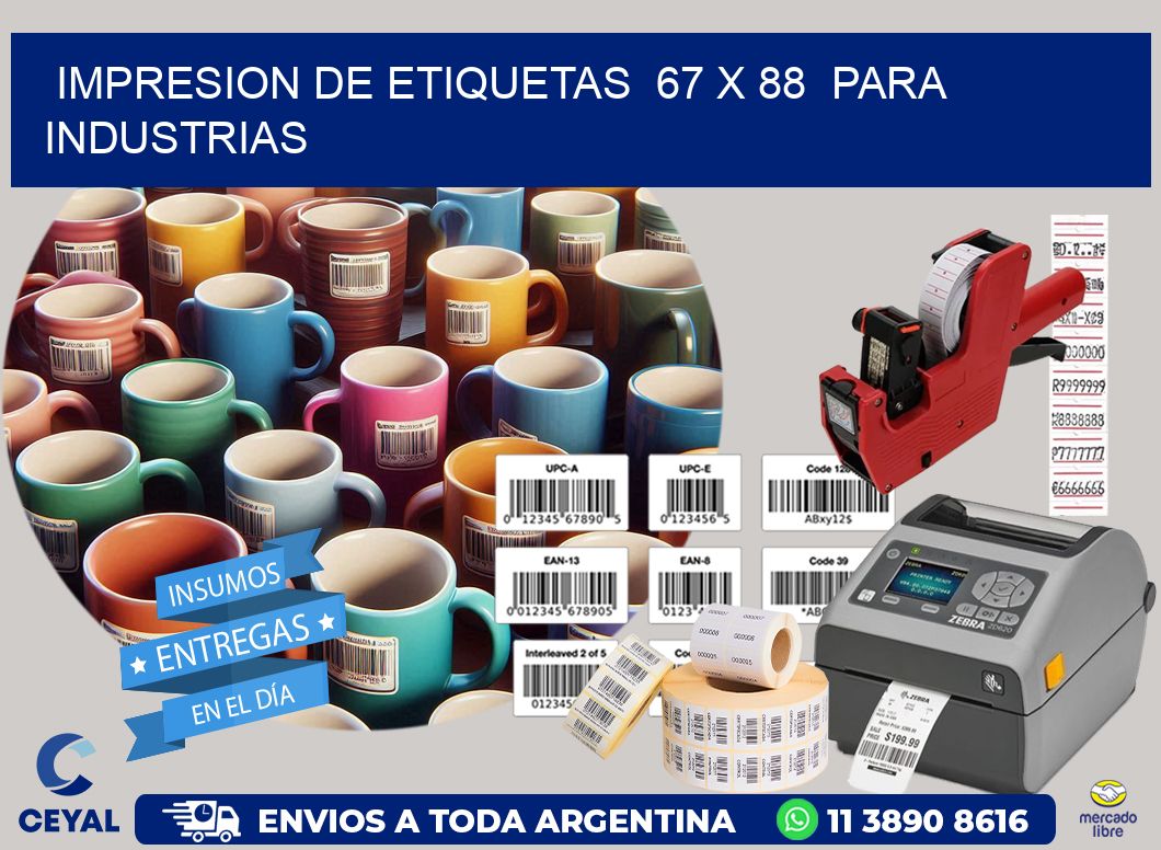 impresion de etiquetas 67 x 88 para industrias