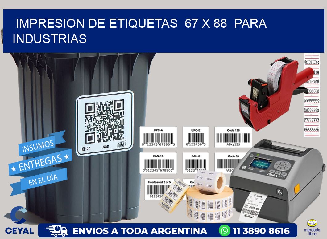 impresion de etiquetas 67 x 88 para industrias