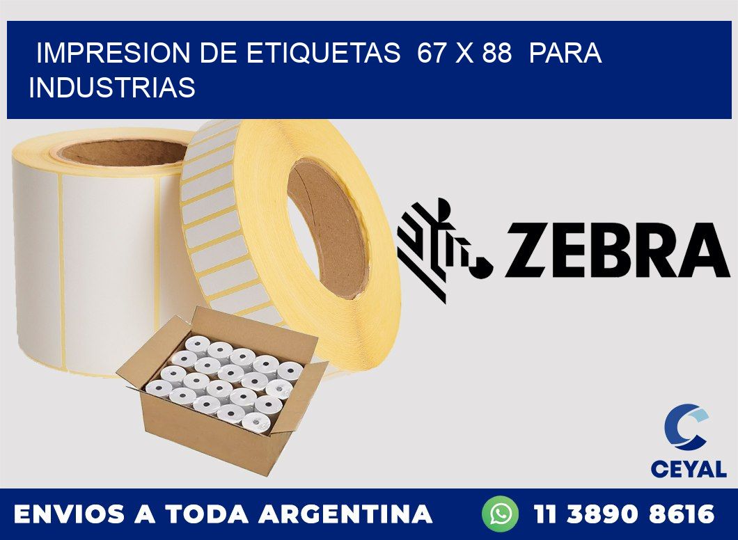impresion de etiquetas 67 x 88 para industrias