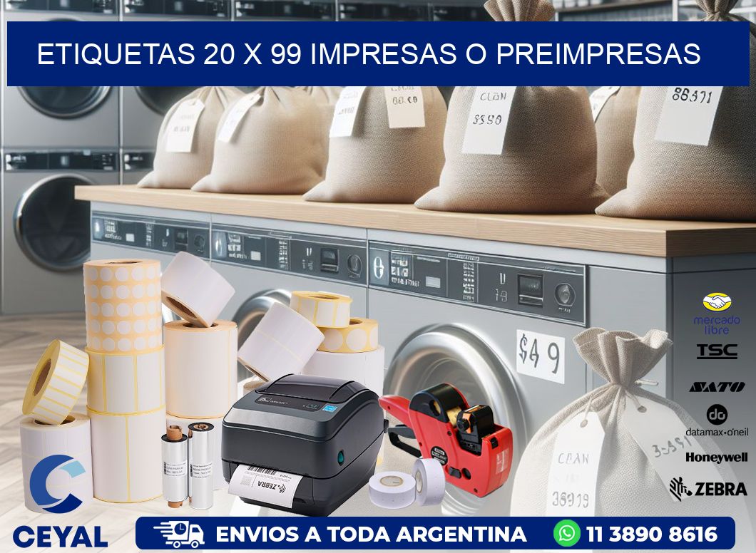 ETIQUETAS 20 x 99 IMPRESAS O PREIMPRESAS