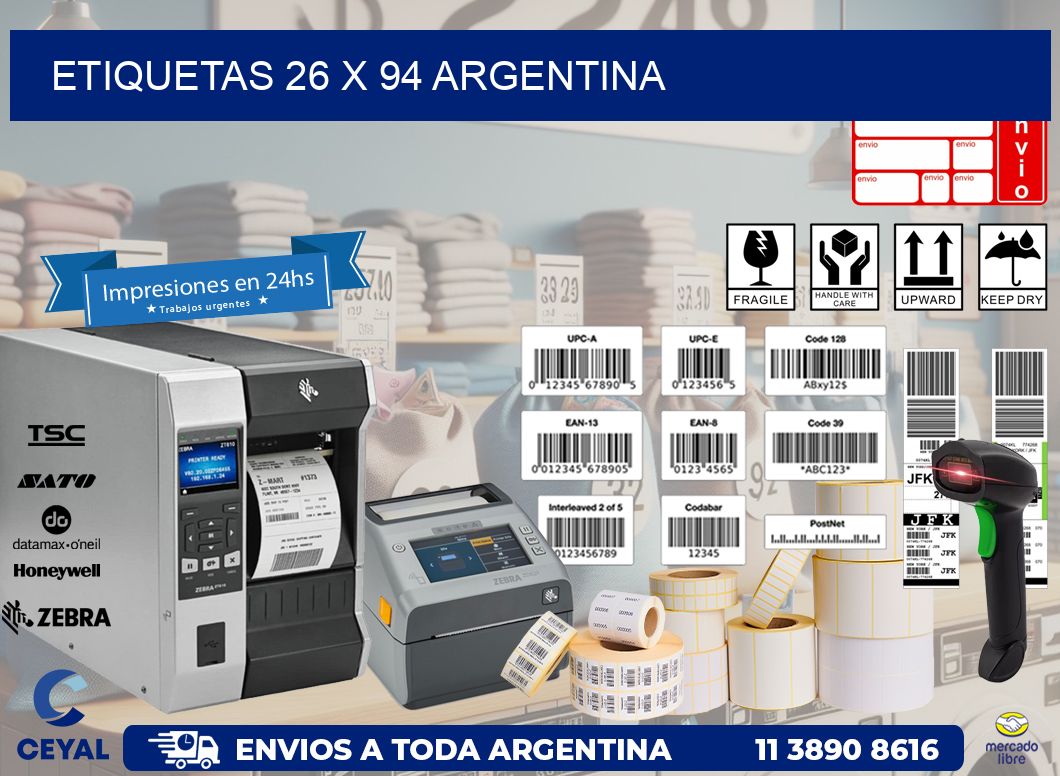 ETIQUETAS 26 x 94 ARGENTINA