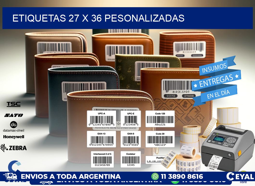 ETIQUETAS 27 x 36 PESONALIZADAS