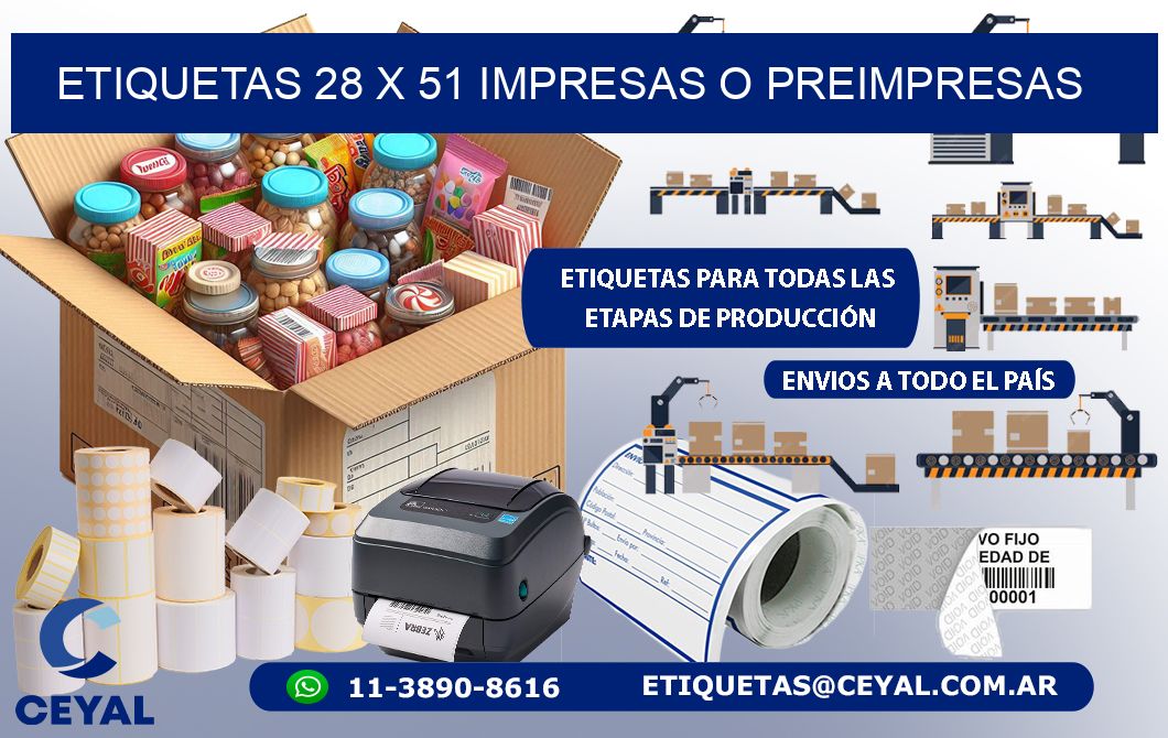 ETIQUETAS 28 x 51 IMPRESAS O PREIMPRESAS