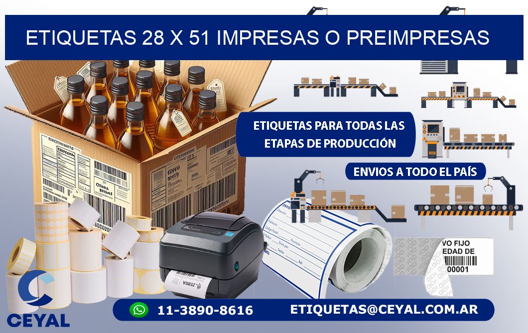 ETIQUETAS 28 x 51 IMPRESAS O PREIMPRESAS