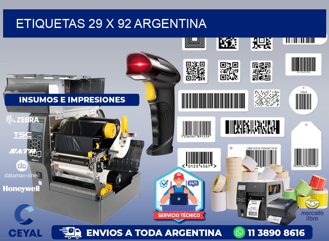 ETIQUETAS 29 x 92 ARGENTINA