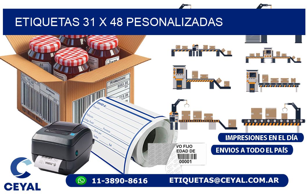 ETIQUETAS 31 x 48 PESONALIZADAS