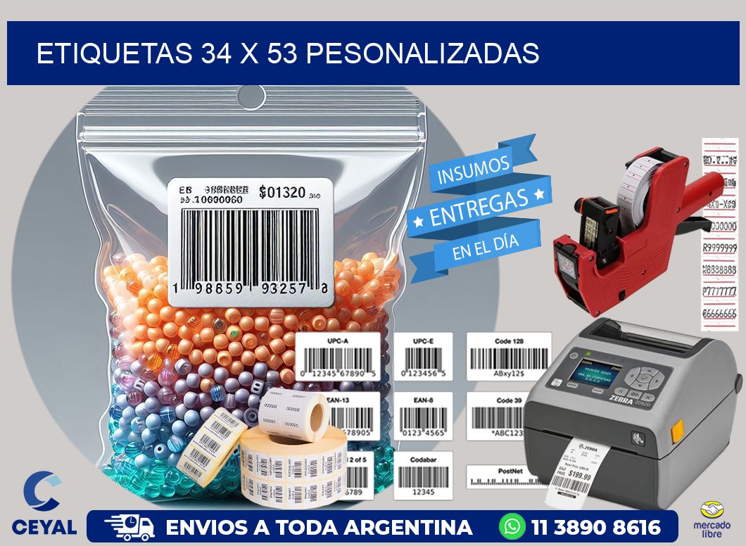 ETIQUETAS 34 x 53 PESONALIZADAS
