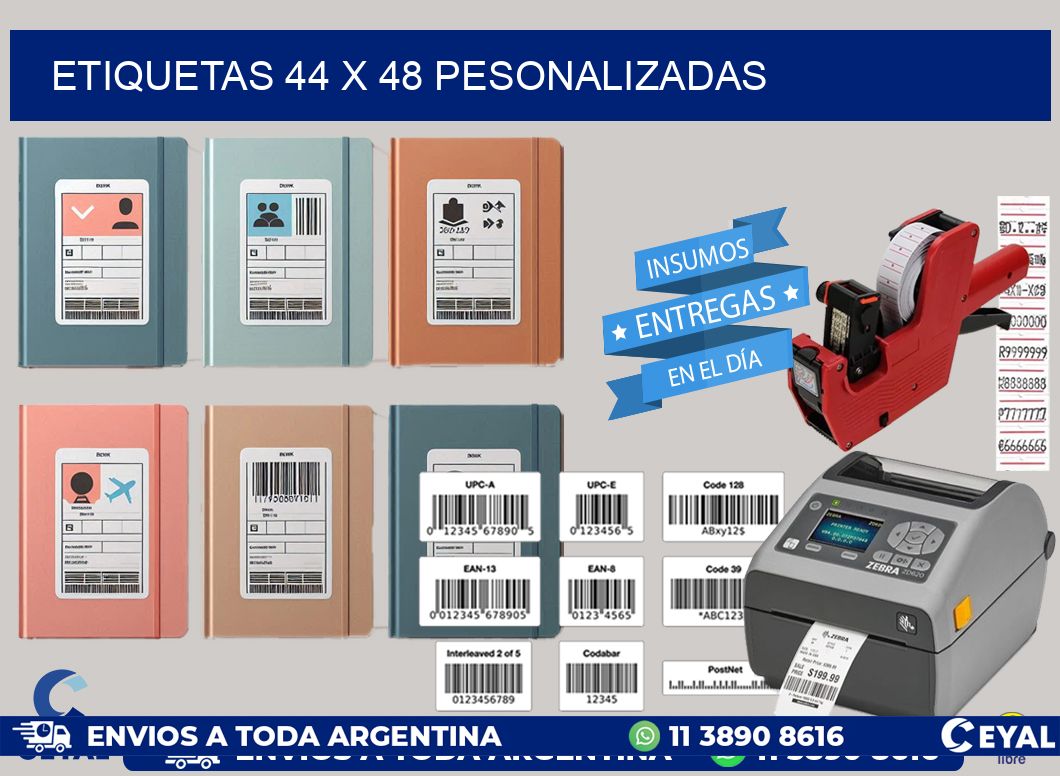 ETIQUETAS 44 x 48 PESONALIZADAS