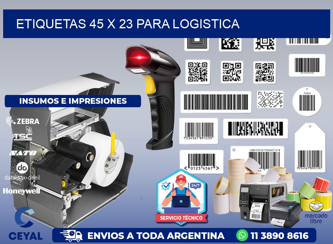 ETIQUETAS 45 x 23 PARA LOGISTICA