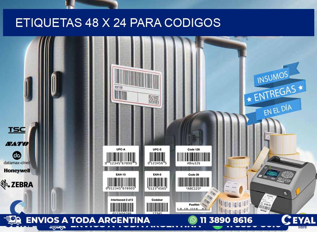 ETIQUETAS 48 x 24 PARA CODIGOS