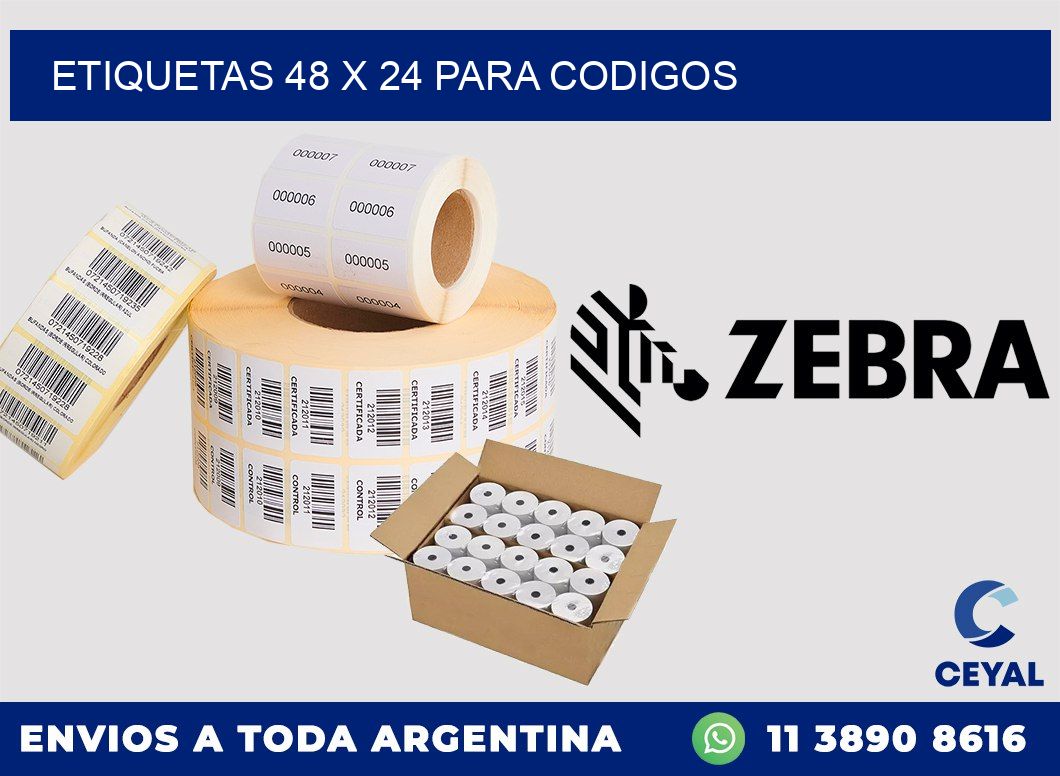 ETIQUETAS 48 x 24 PARA CODIGOS